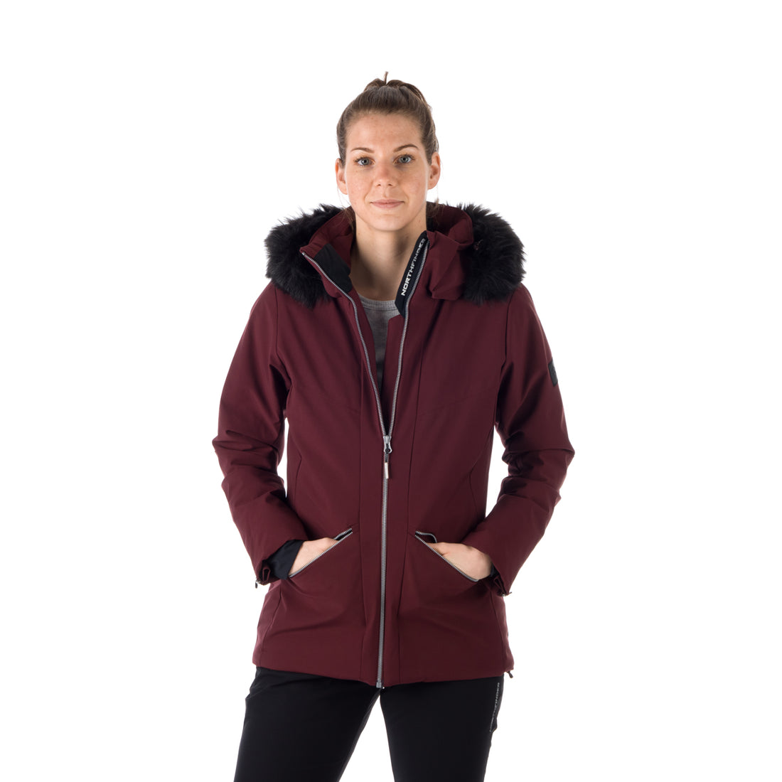 BU-6046SNW women's ski trendy elegant prolonged jacket BRINLEY