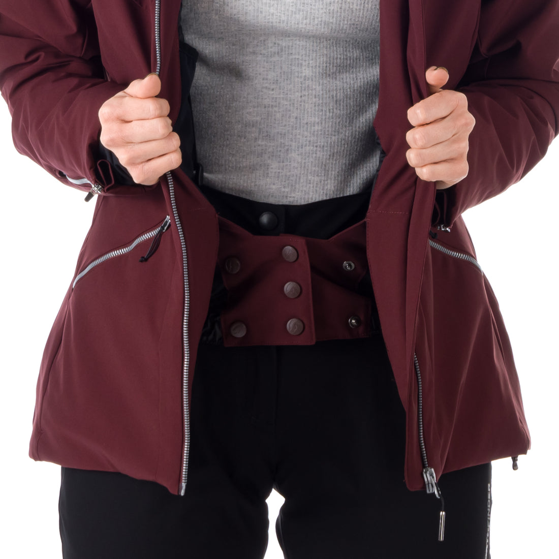 BU-6046SNW women's ski trendy elegant prolonged jacket BRINLEY