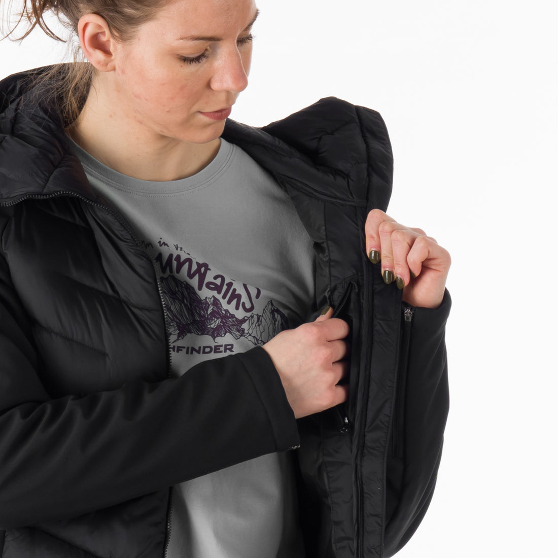 BU-6067SP women's trendy insulated jacket combination with softshell DESIREE