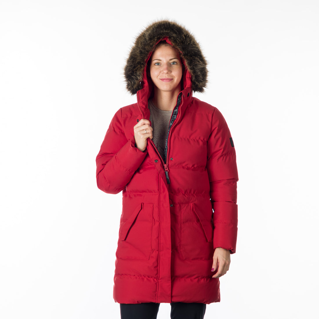 BU-6072SP women's sport insulated prolonged jacket with fur MEELEY