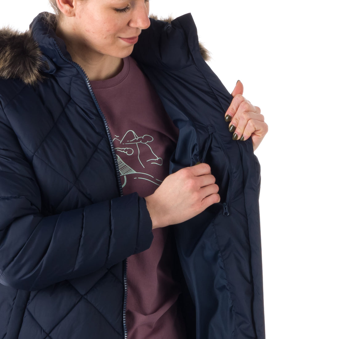 BU-6074SP women's casual like down jacket long style GINA