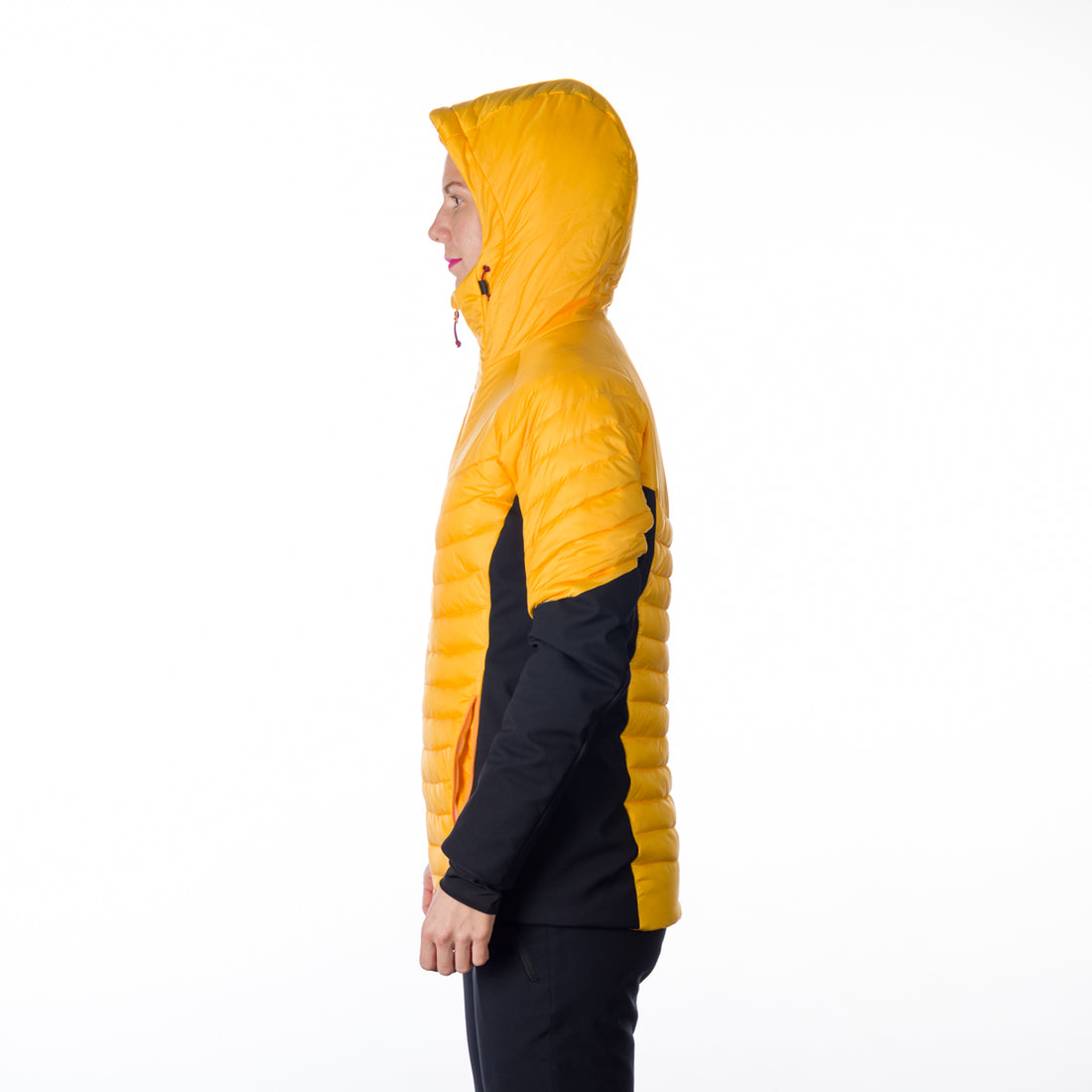 BU-6131OR women's outdoor hybrid like down jacket with softshell PHYLLIS