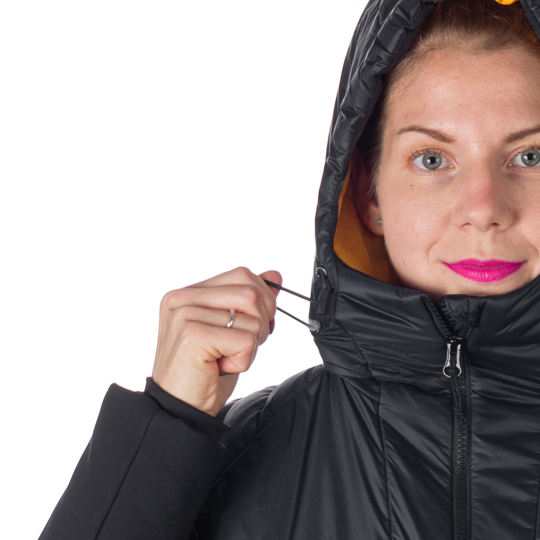 BU-6131OR women's outdoor hybrid like down jacket with softshell PHYLLIS