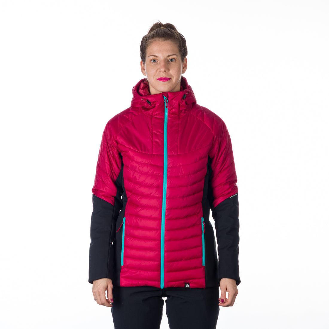 BU-6131OR women's outdoor hybrid like down jacket with softshell PHYLLIS