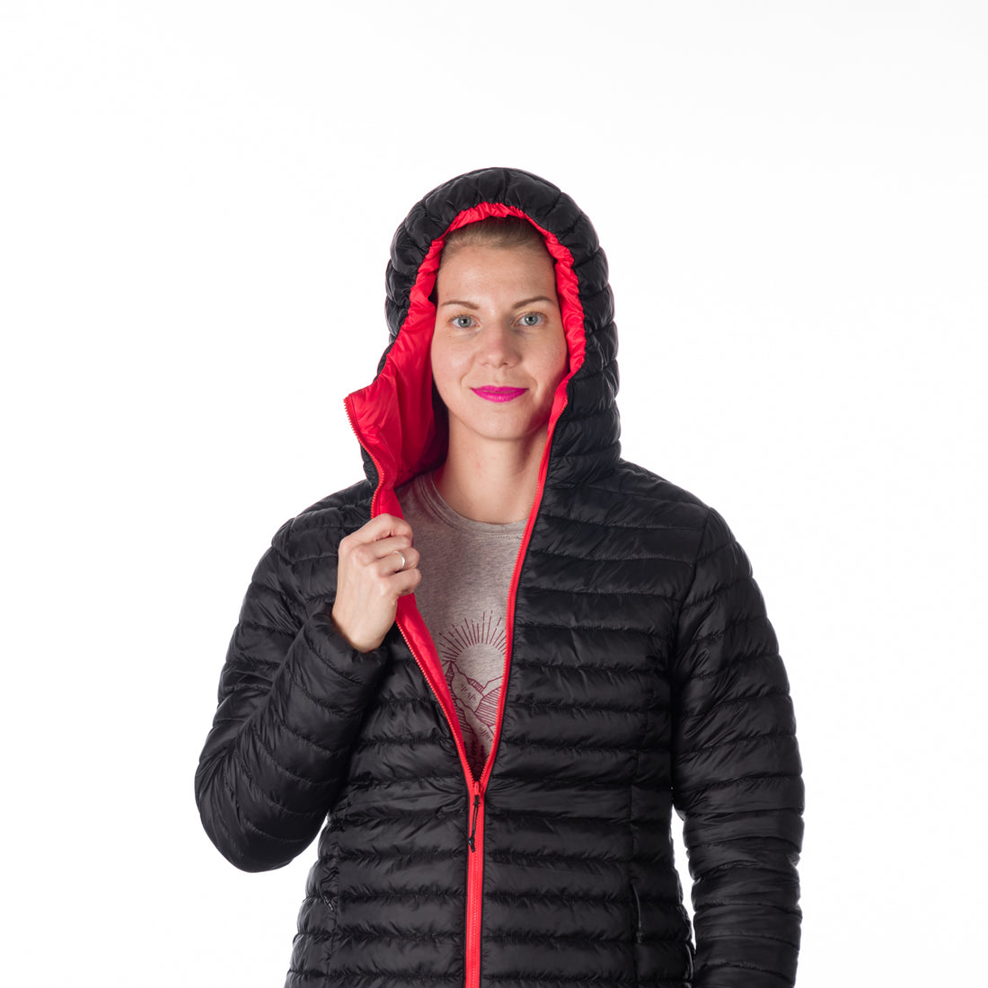 BU-6134OR women's insulated reversible hoody jacket JANET