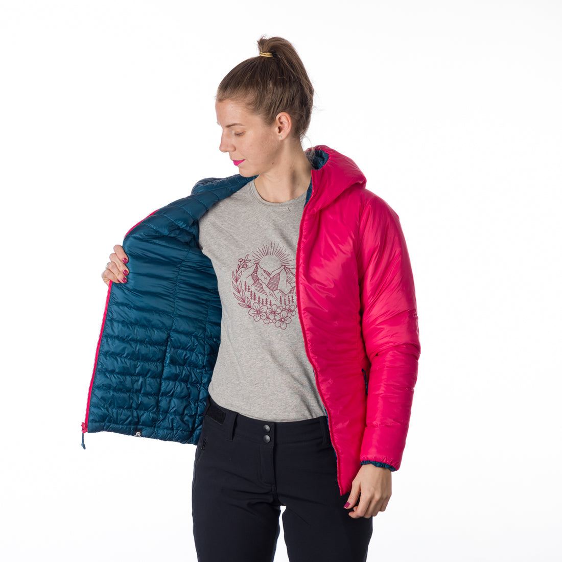 BU-6134OR women's insulated reversible hoody jacket JANET