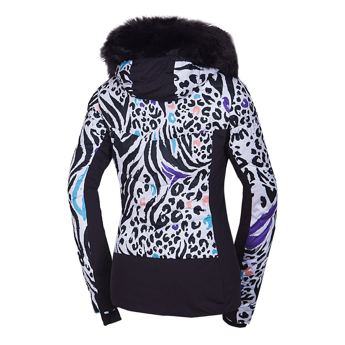 BU-6145SNW women's ski allover print insulated jacket VIVIAN
