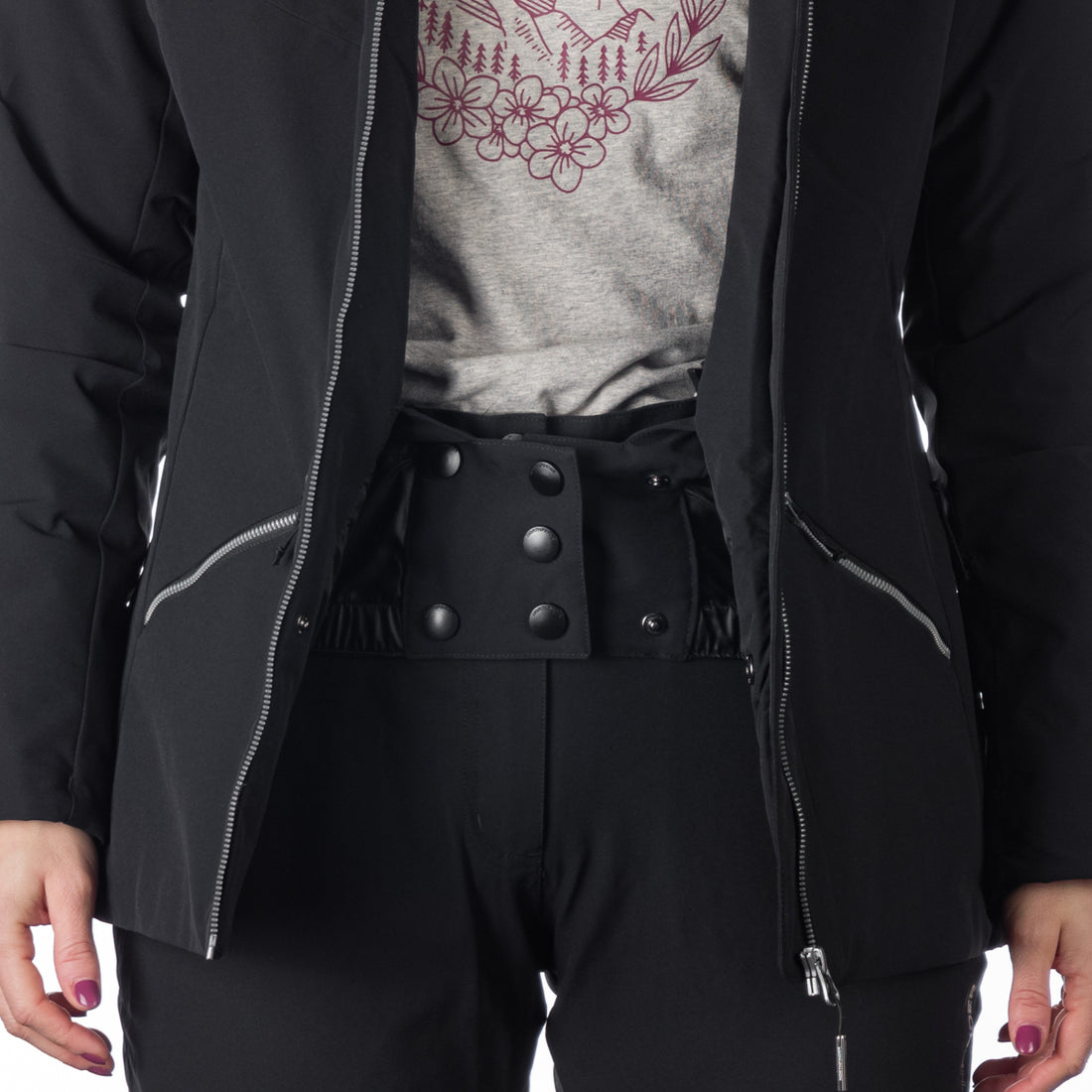 BU-6147SNW women ski trendy prolonged jacket OPAL