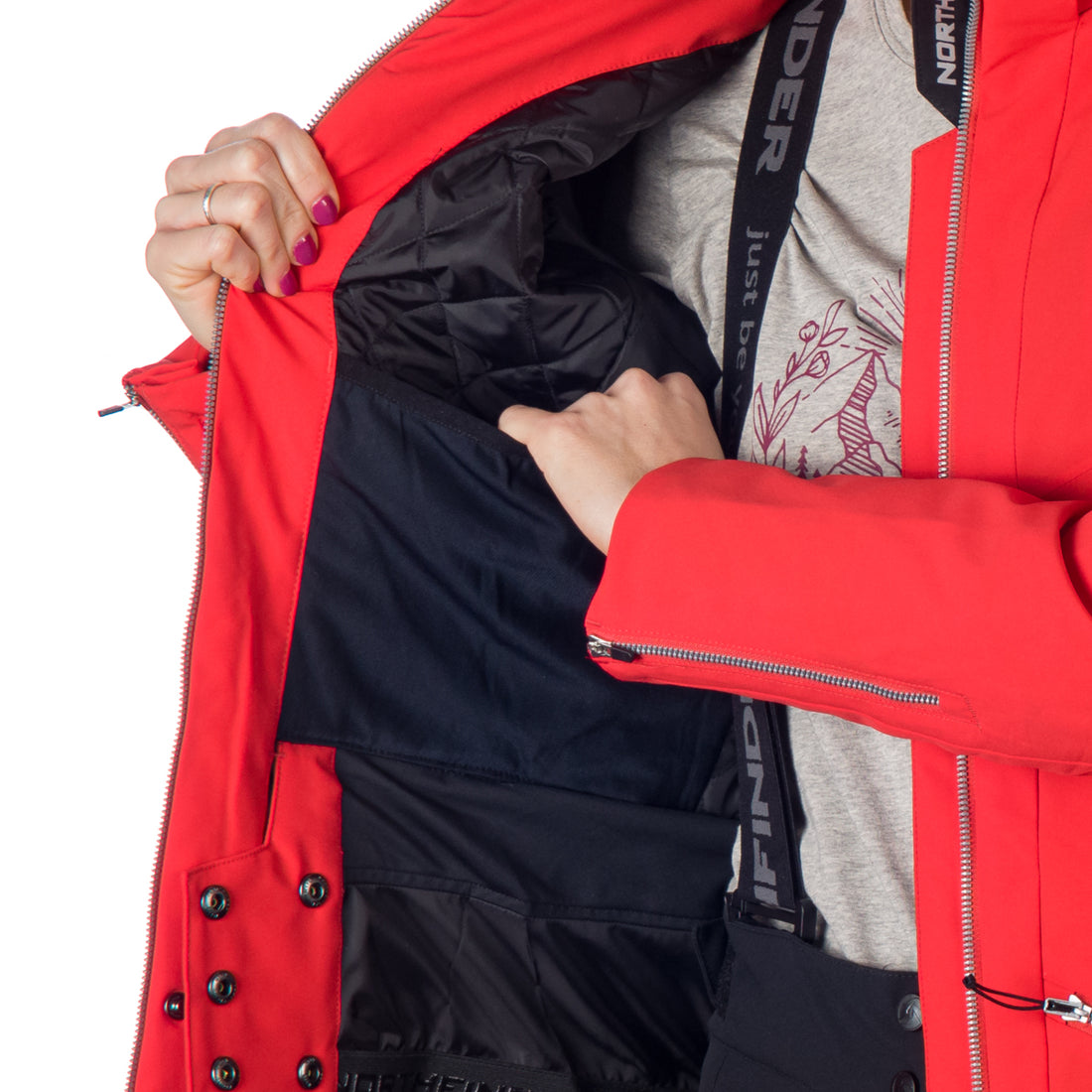BU-6147SNW women ski trendy prolonged jacket OPAL