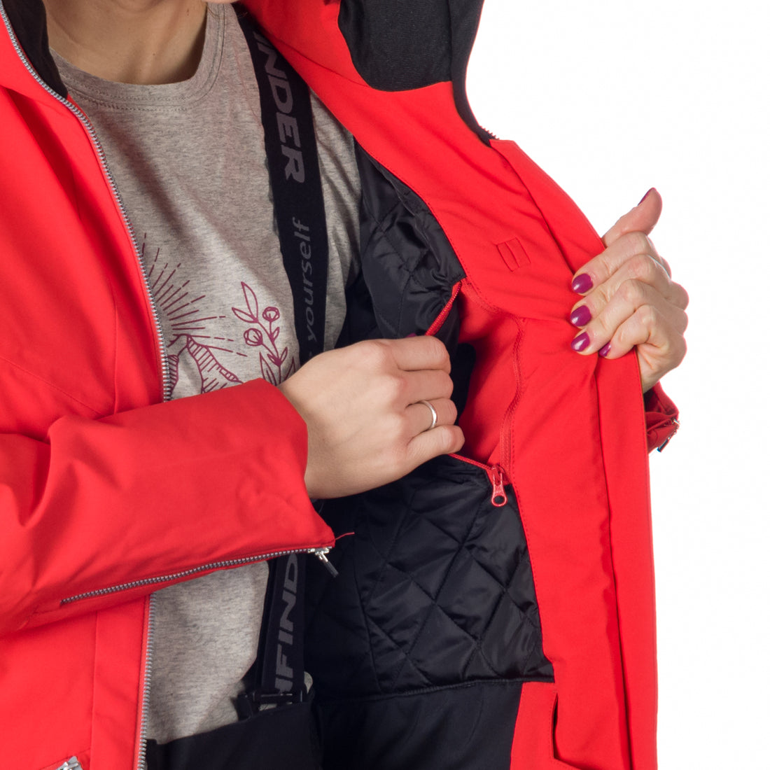 BU-6147SNW women ski trendy prolonged jacket OPAL