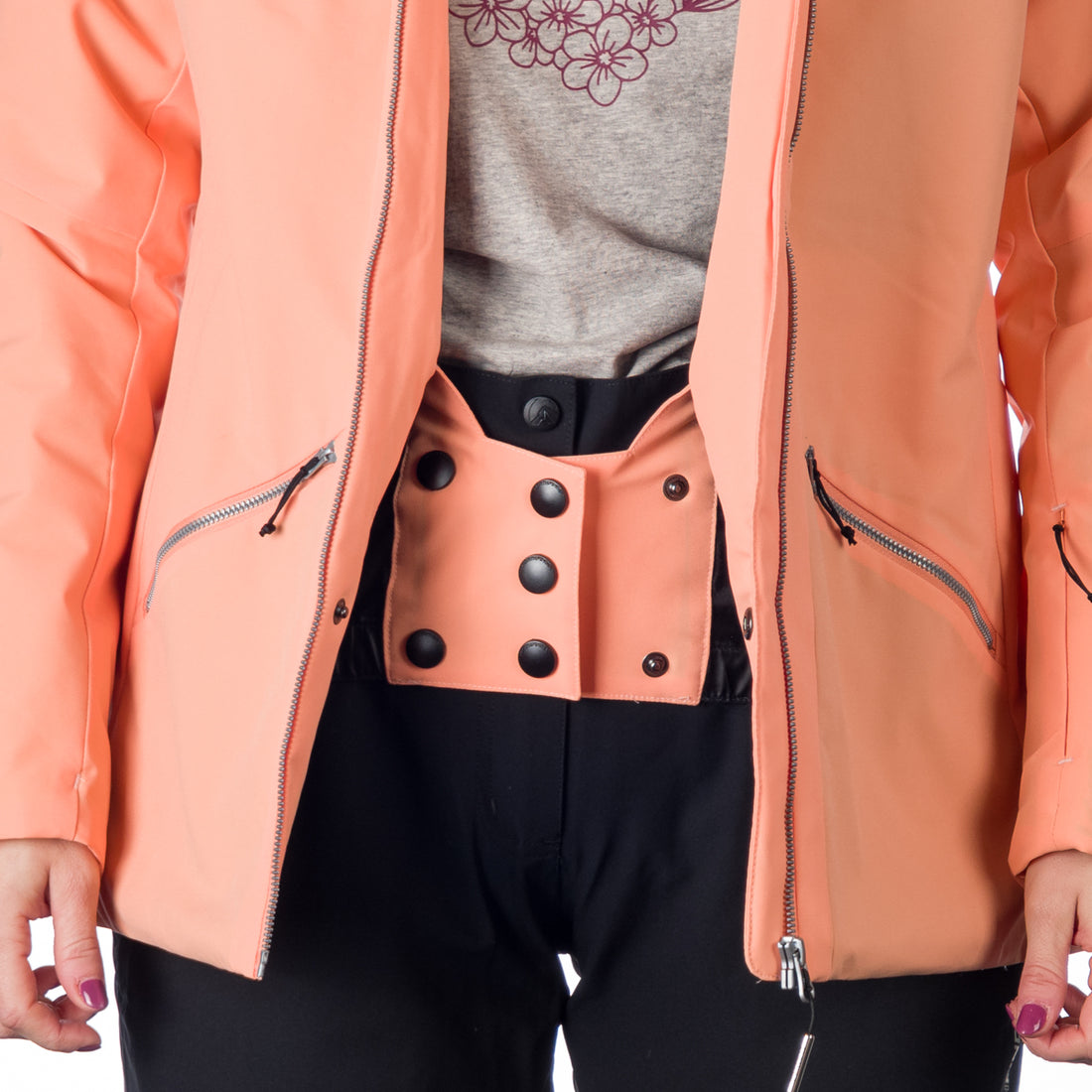 BU-6147SNW women ski trendy prolonged jacket OPAL