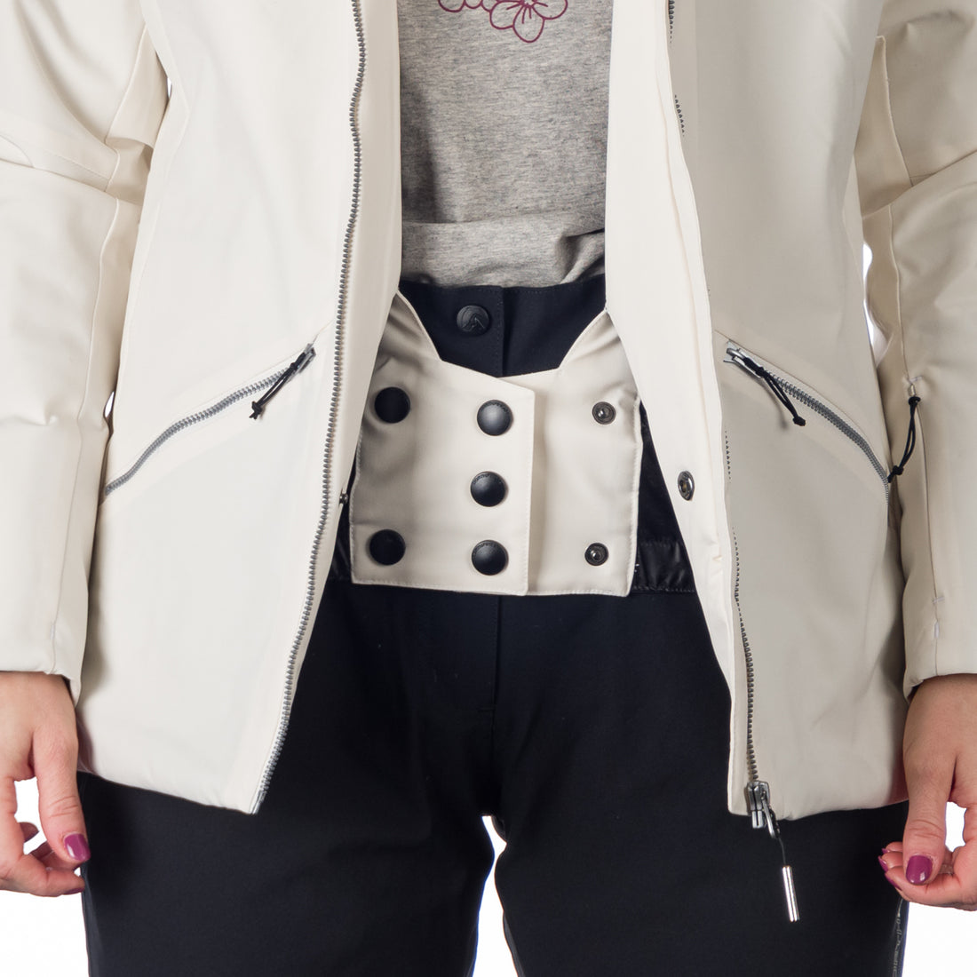 BU-6147SNW women ski trendy prolonged jacket OPAL