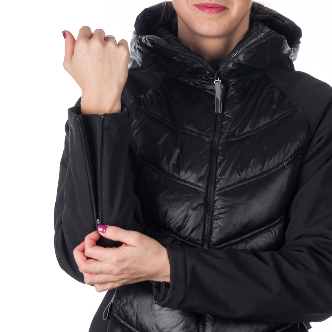 BU-6154SP women's trendy insulated jacket combined with softshell RITA