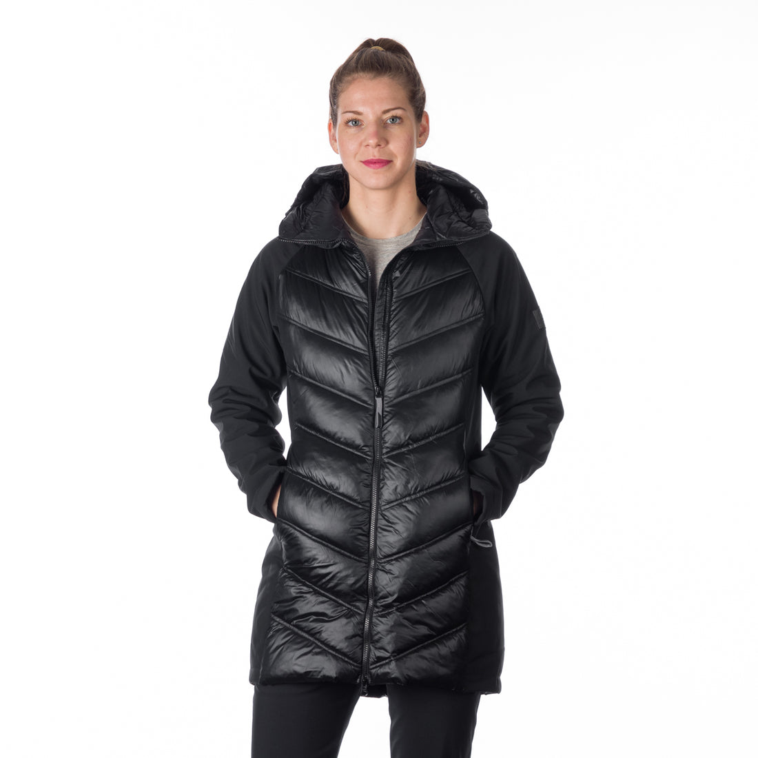 BU-6155SP women's trendy insulated jacket combined with softshell MARGIE