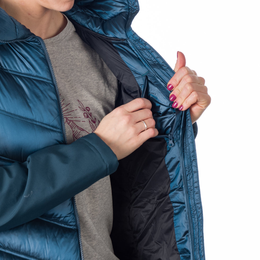 BU-6155SP women's trendy insulated jacket combined with softshell MARGIE