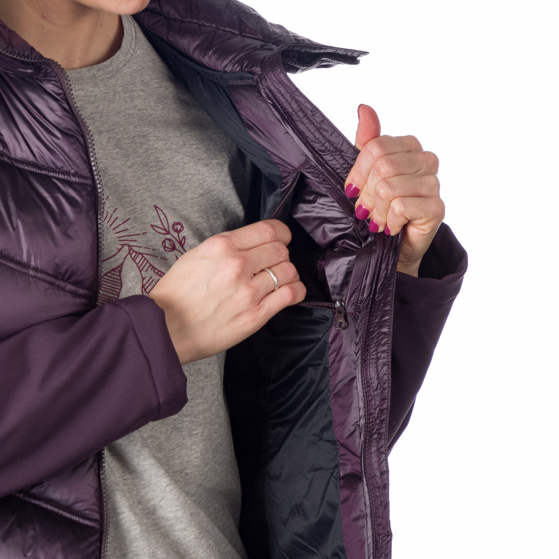 BU-6155SP women's trendy insulated jacket combined with softshell MARGIE