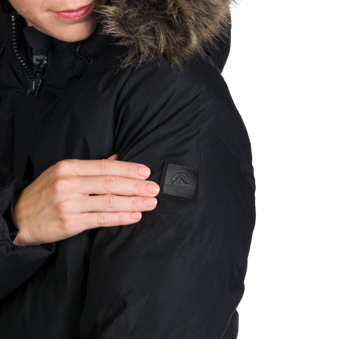 BU-6157SP women's sport insulated prolonged jacket with fur RHEA