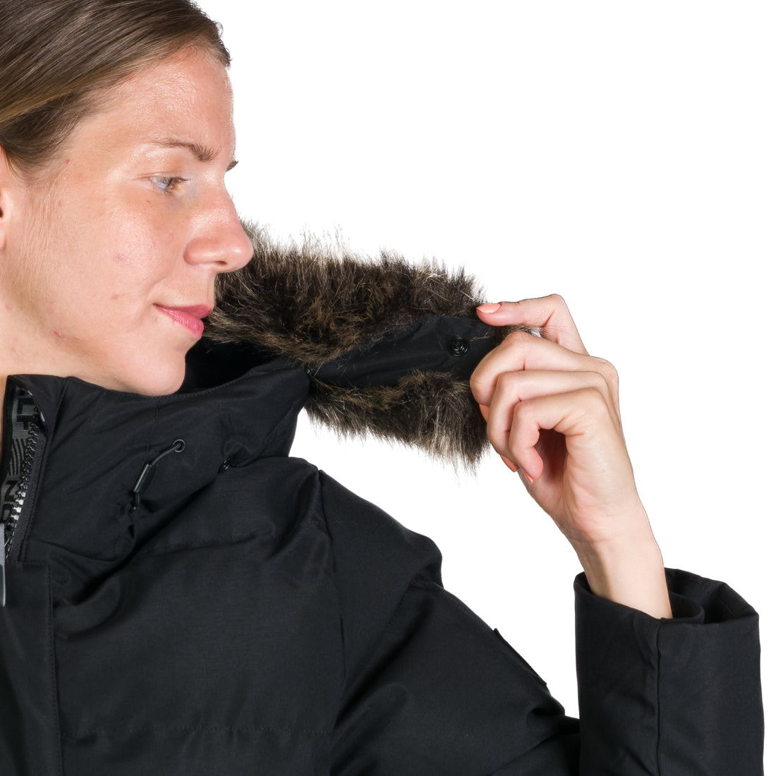 BU-6157SP women's sport insulated prolonged jacket with fur RHEA