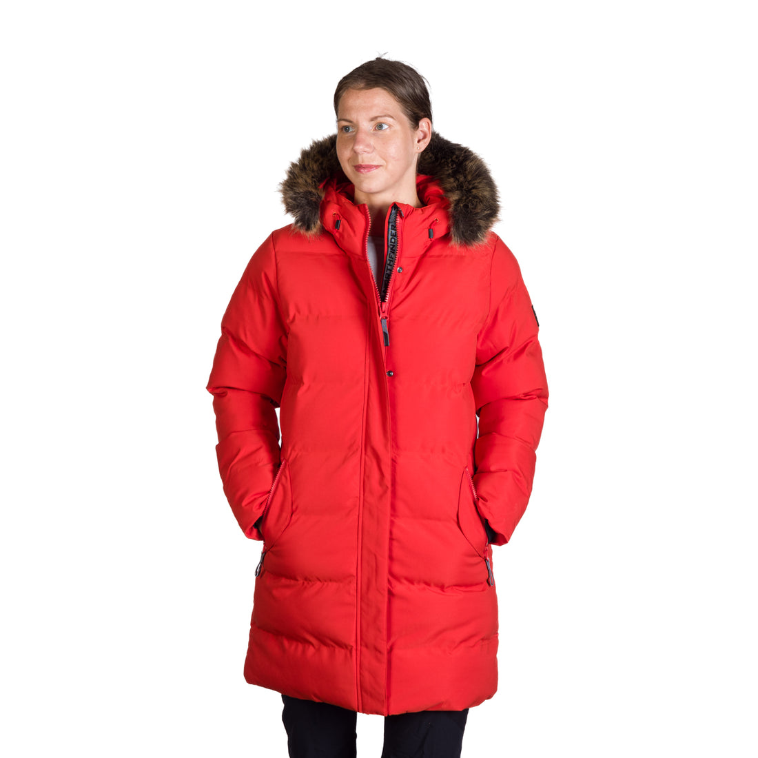 BU-6157SP women's sport insulated prolonged jacket with fur RHEA