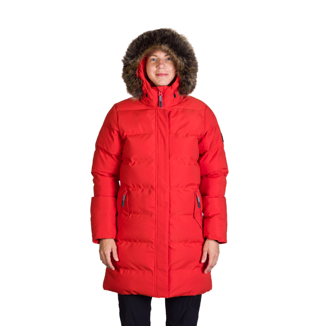 BU-6157SP women's sport insulated prolonged jacket with fur RHEA