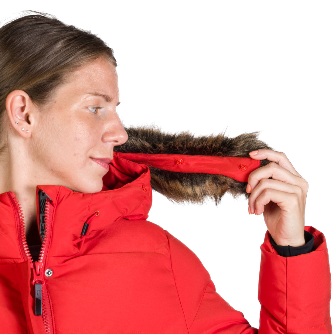 BU-6157SP women's sport insulated prolonged jacket with fur RHEA