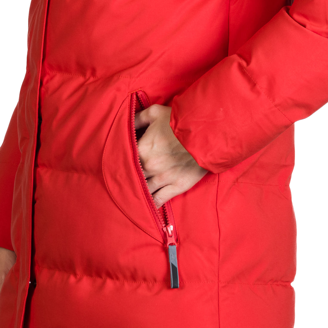 BU-6157SP women's sport insulated prolonged jacket with fur RHEA