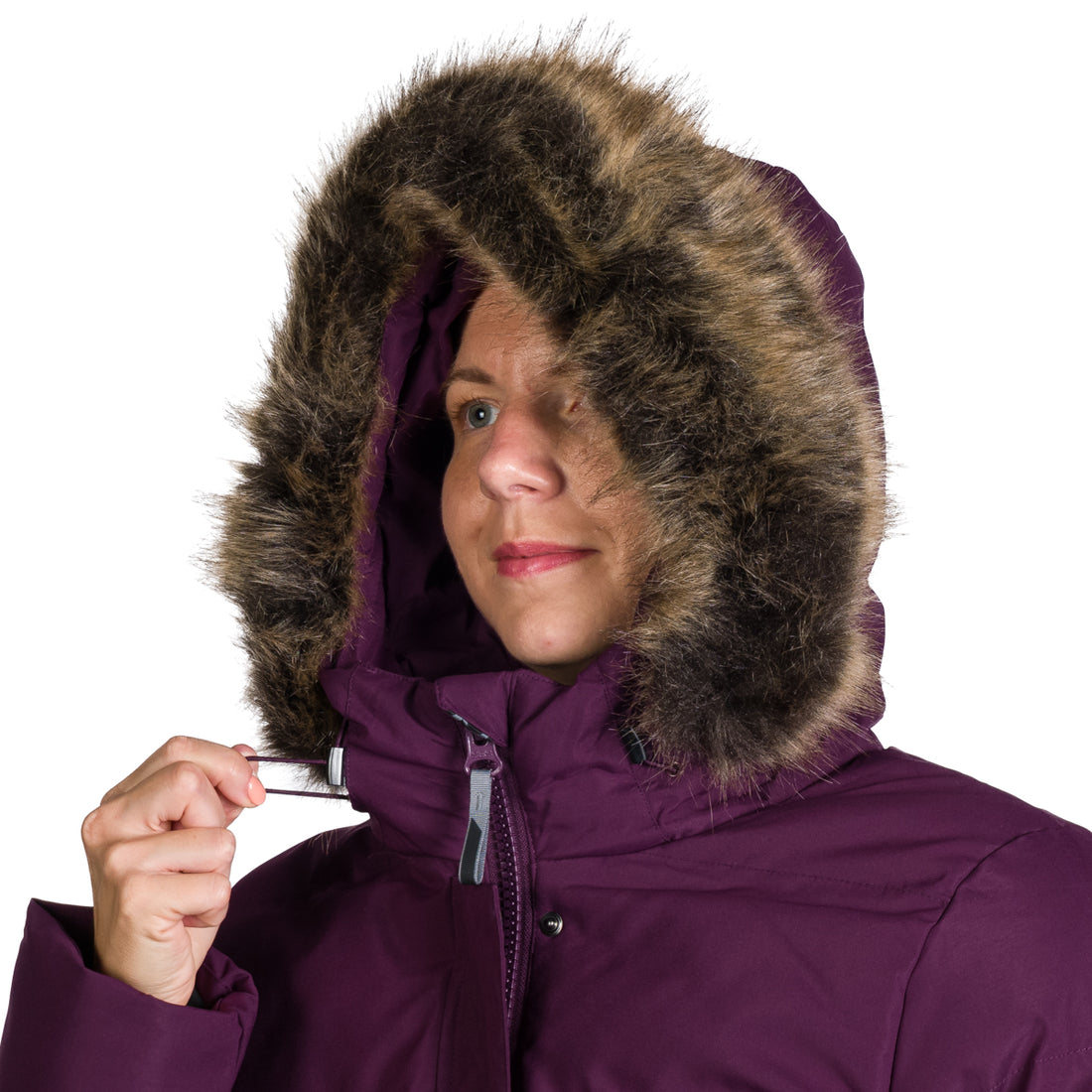 BU-6157SP women's sport insulated prolonged jacket with fur RHEA