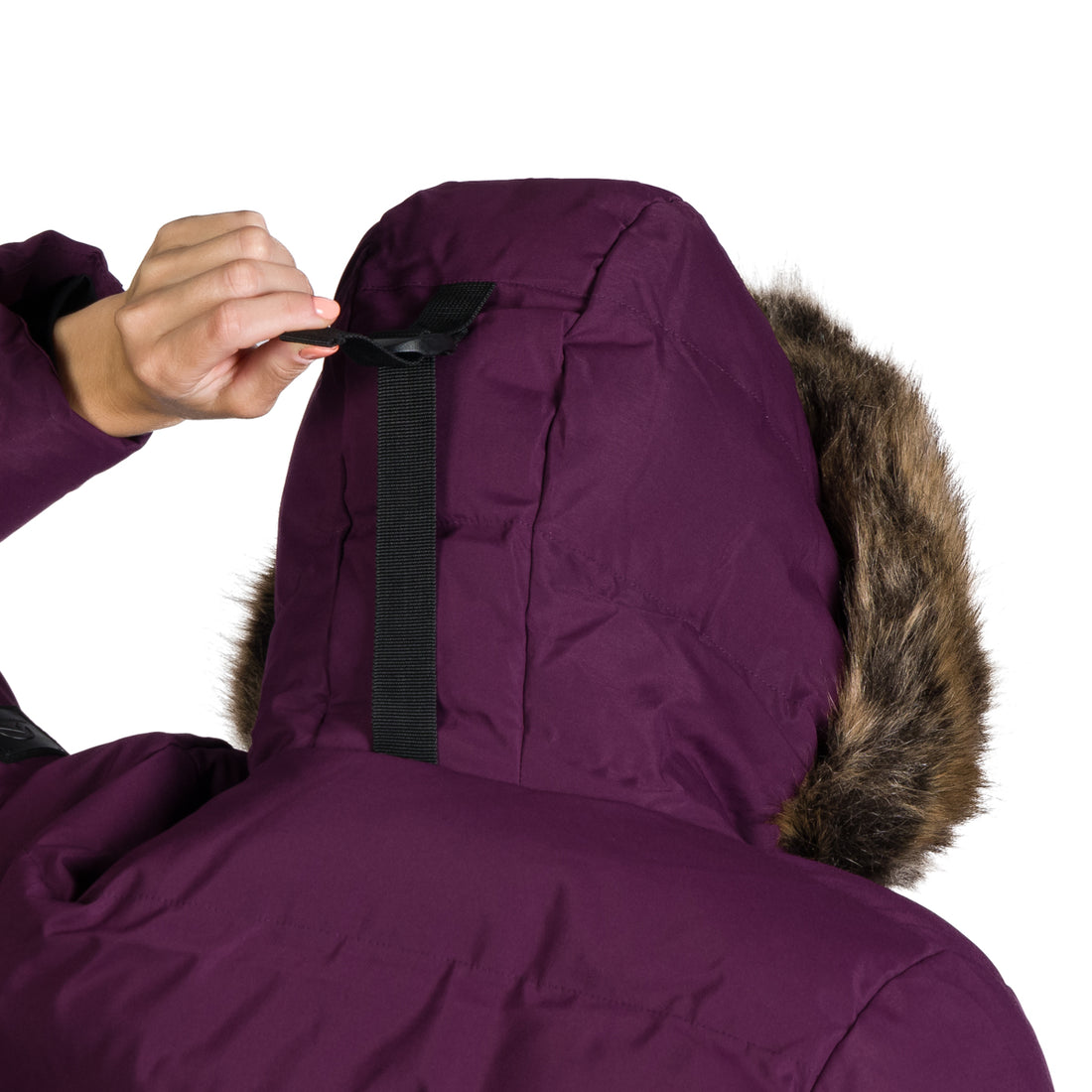 BU-6157SP women's sport insulated prolonged jacket with fur RHEA