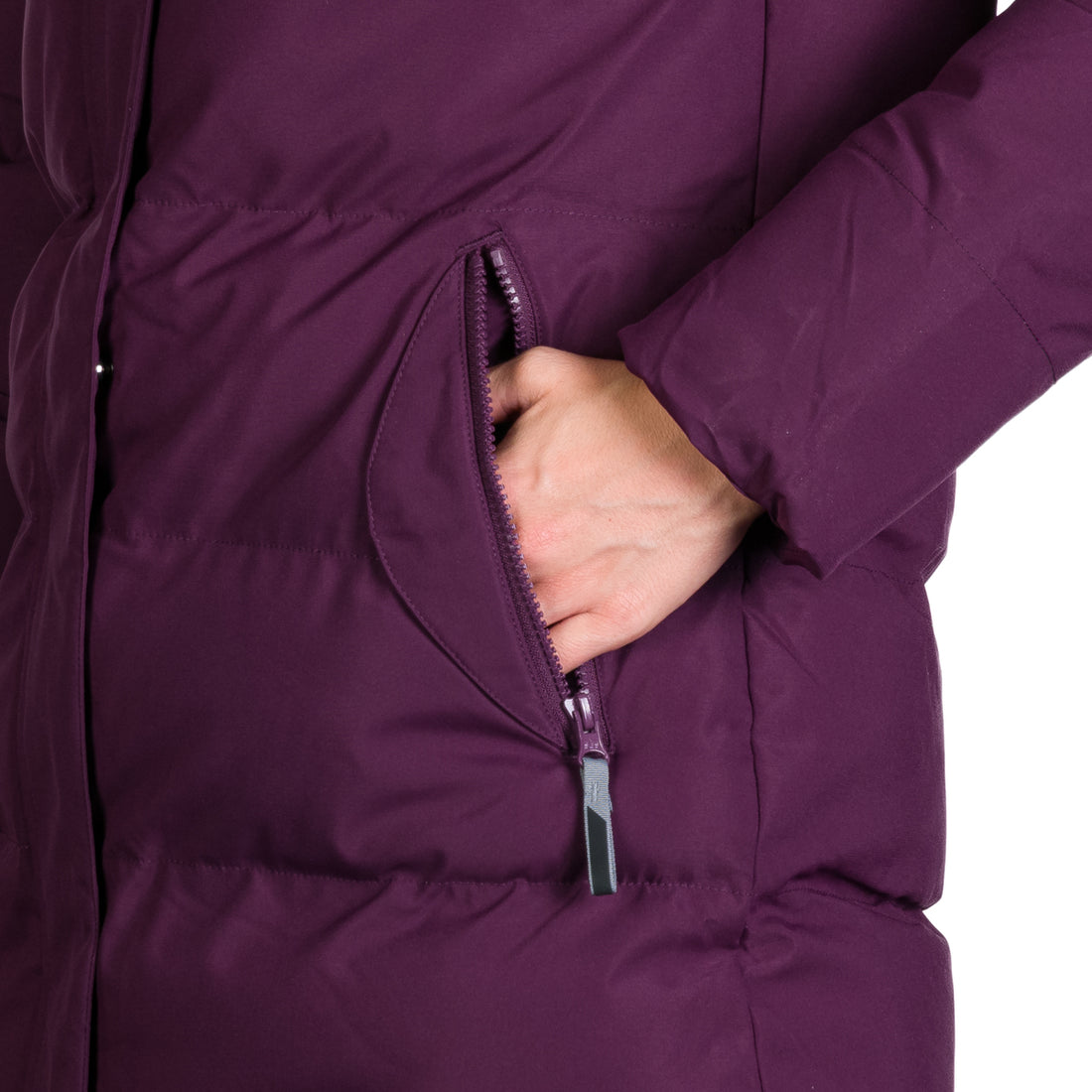 BU-6157SP women's sport insulated prolonged jacket with fur RHEA