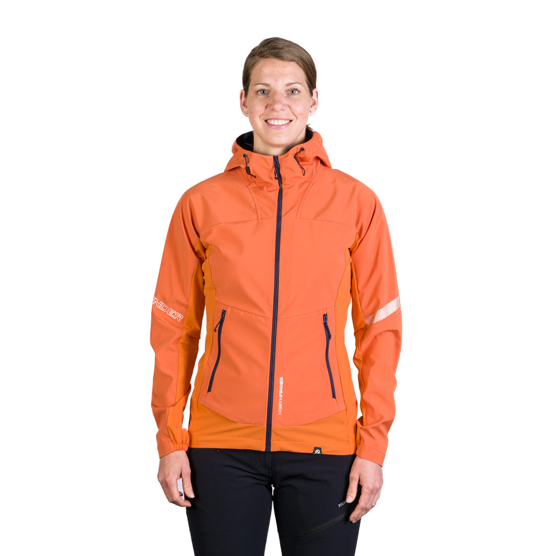 BU-6183OR women's trekking hybrid softshell active jacket DONNA