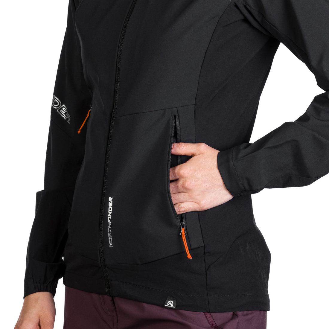 BU-6183OR women's trekking hybrid softshell active jacket DONNA