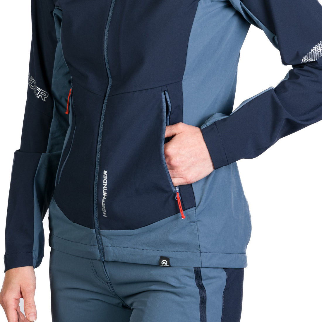 BU-6183OR women's trekking hybrid softshell active jacket DONNA