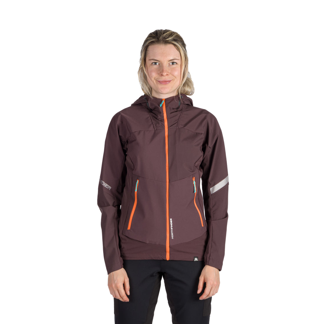 BU-6183OR women's trekking hybrid softshell active jacket DONNA