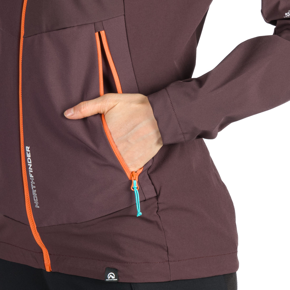 BU-6183OR women's trekking hybrid softshell active jacket DONNA