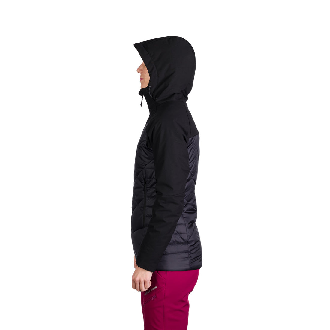 BU-6241OR women's outdoor hybrid like down jacket with softshell DEANNE
