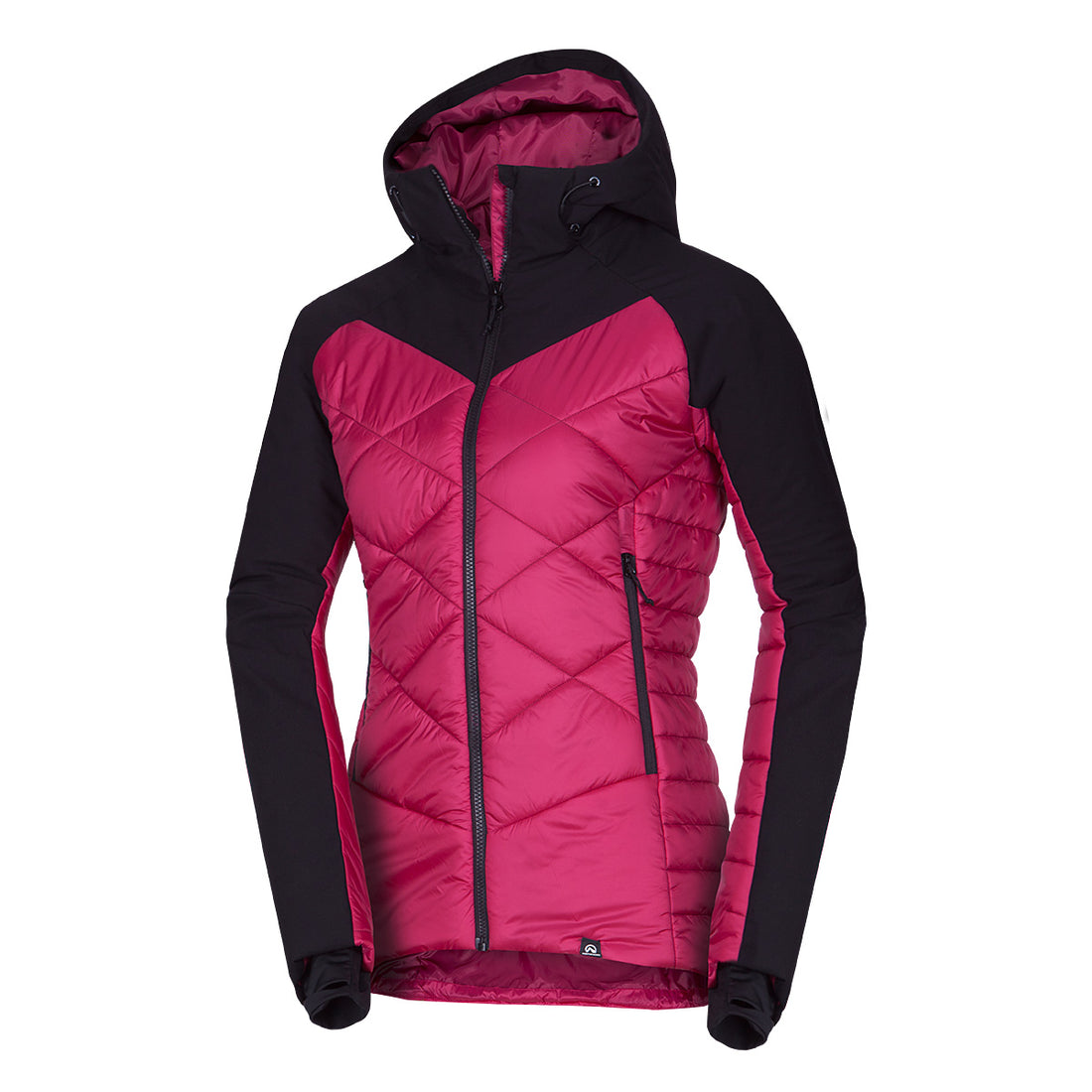 BU-6241OR women's outdoor hybrid like down jacket with softshell DEANNE