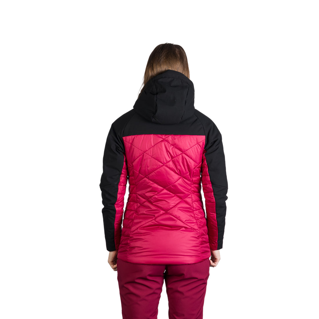 BU-6241OR women's outdoor hybrid like down jacket with softshell DEANNE