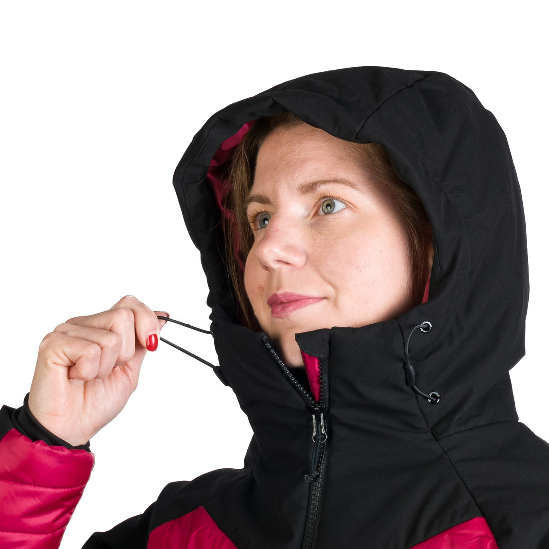 BU-6241OR women's outdoor hybrid like down jacket with softshell DEANNE