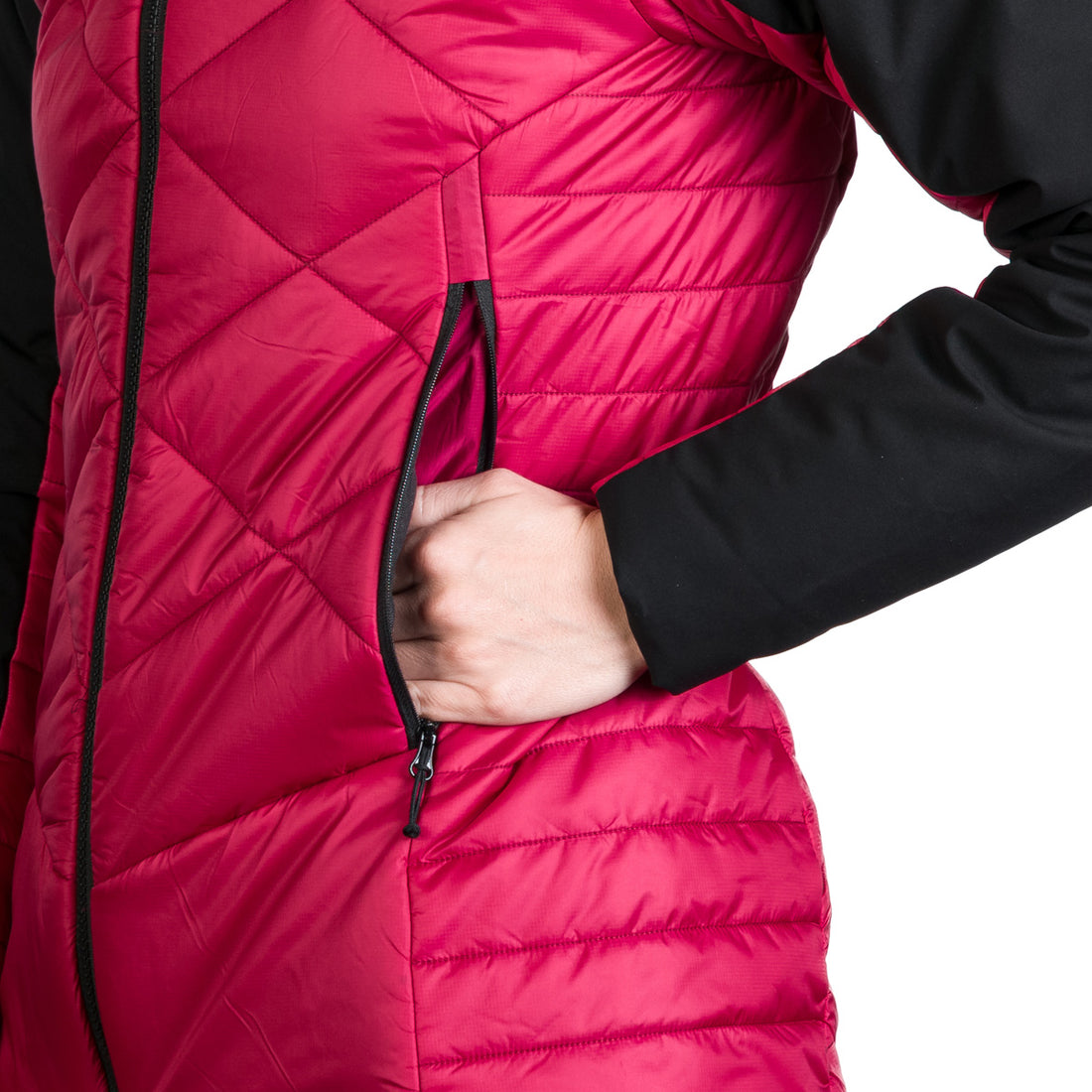 BU-6241OR women's outdoor hybrid like down jacket with softshell DEANNE
