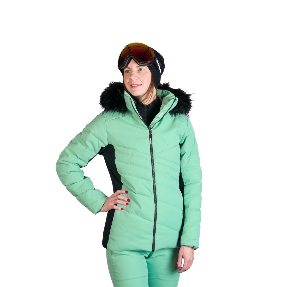BU-6256SNW women's ski insulated trendy jacket with fur KELLIE