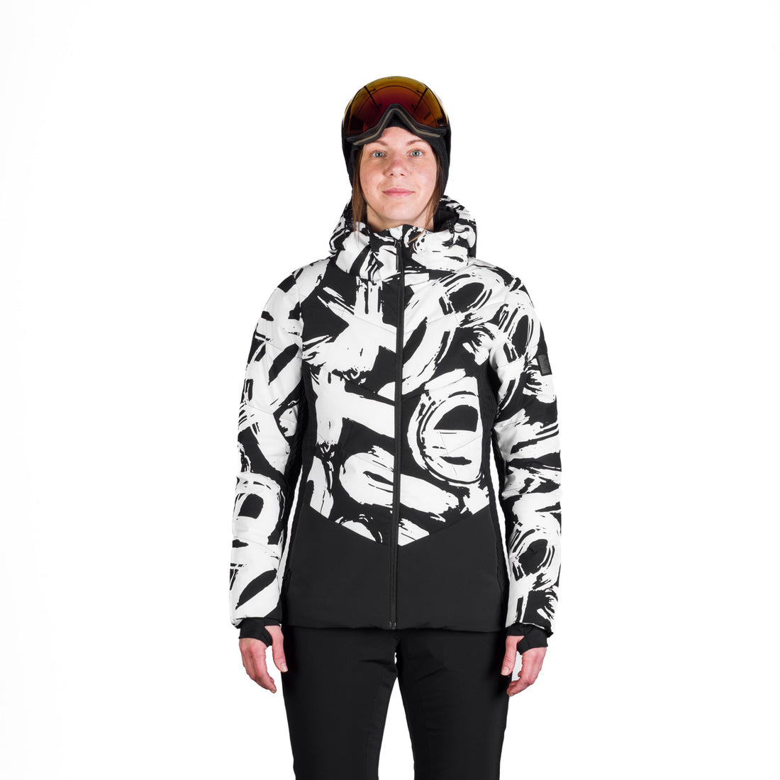 BU-6260SNW women's ski allover print insulated jacket LIZ