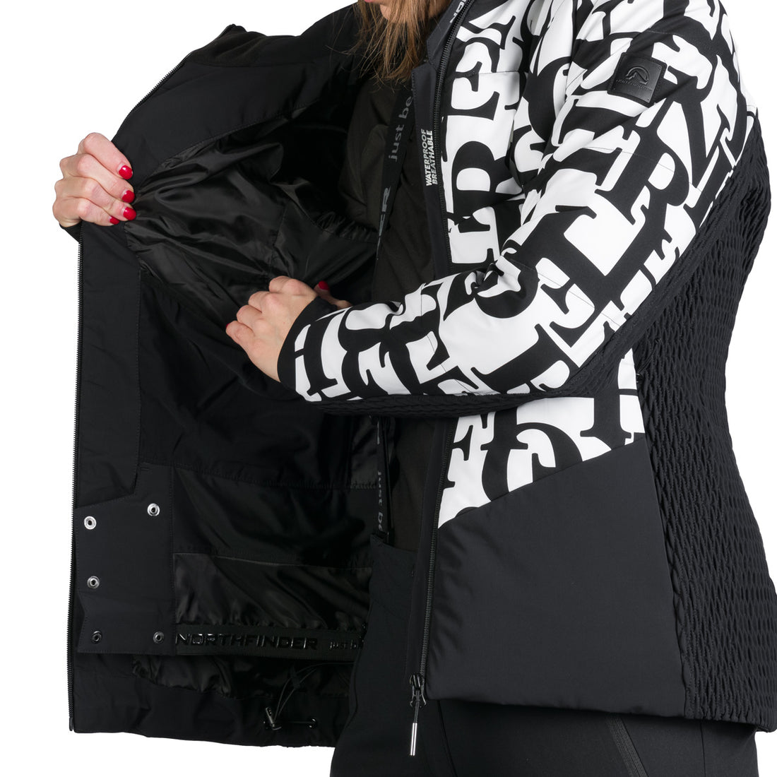 BU-6260SNW women's ski allover print insulated jacket LIZ