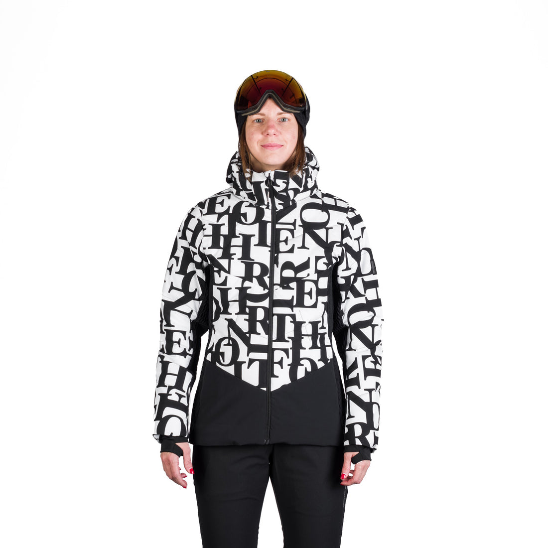 BU-6260SNW women's ski allover print insulated jacket LIZ