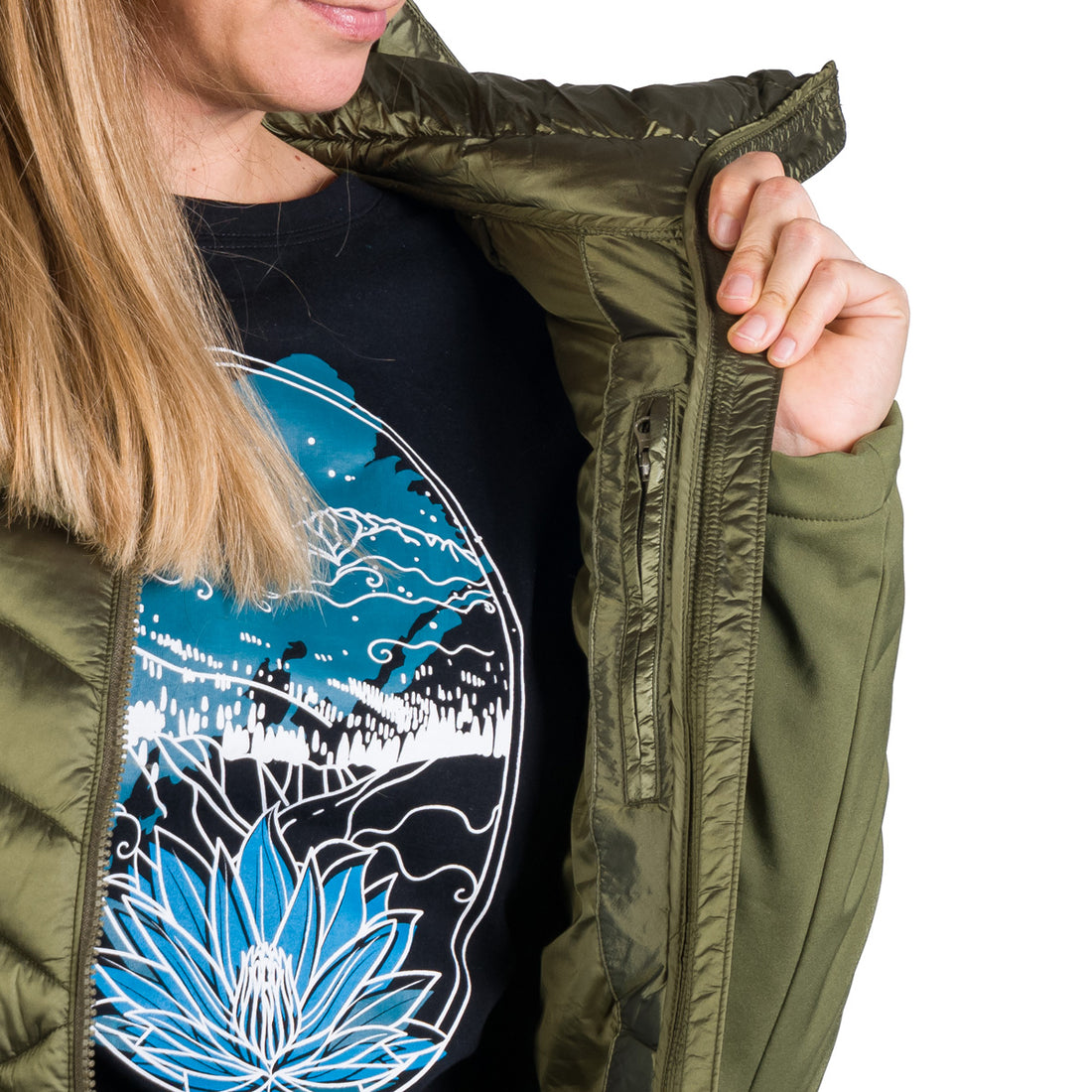 BU-6266SP women's trendy insulated jacket combined with softshell GINGER