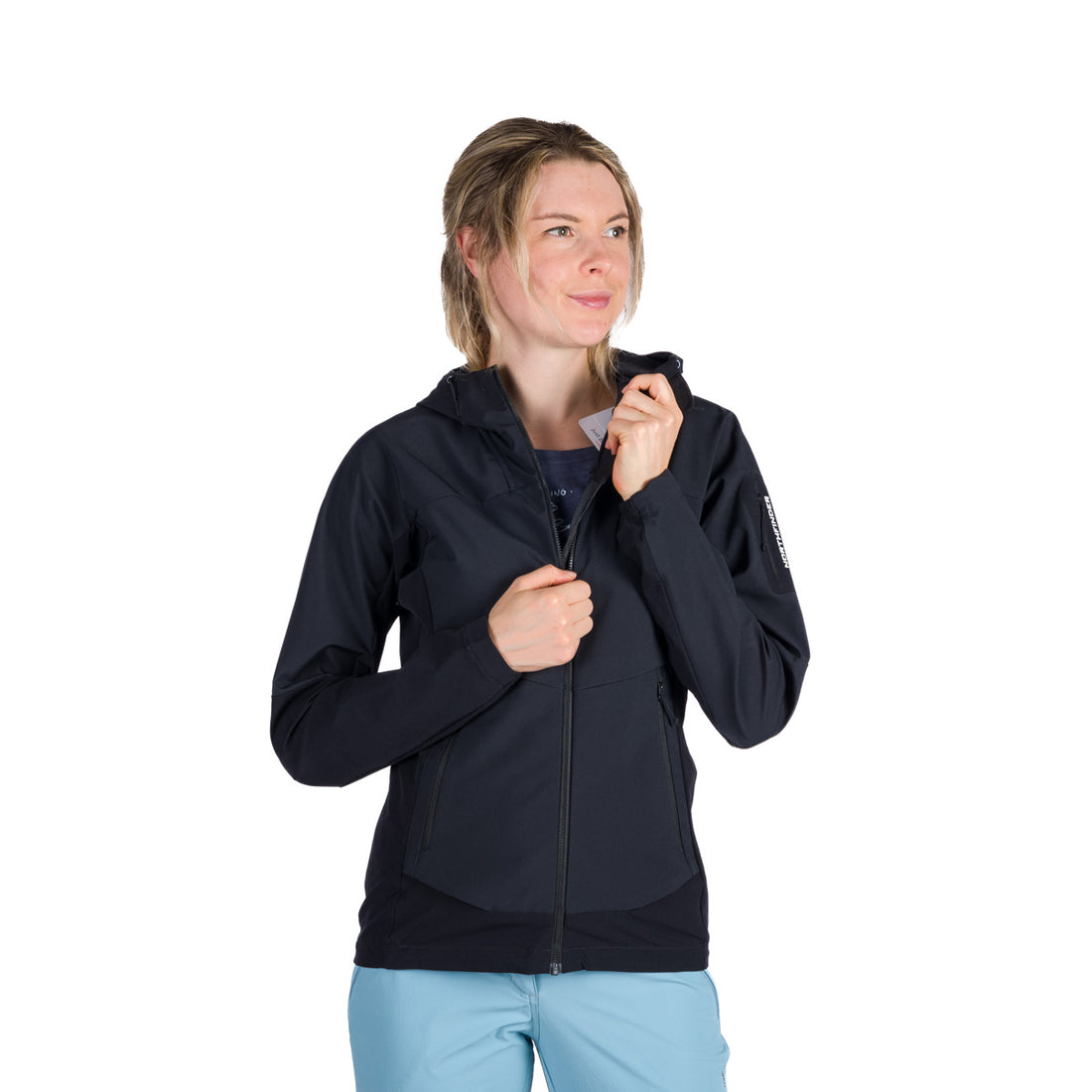 BU-6293OR women's trekking hybrid softshell active jacket JANELL
