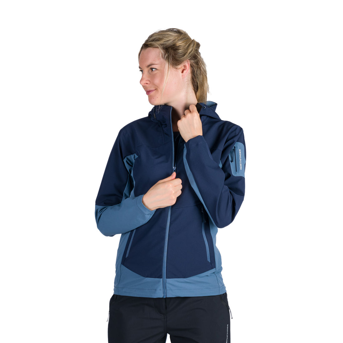 BU-6293OR women's trekking hybrid softshell active jacket JANELL