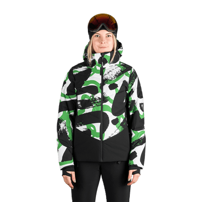 BU-6355SNW women's ski allover print insulated jacket KAYLEIGH