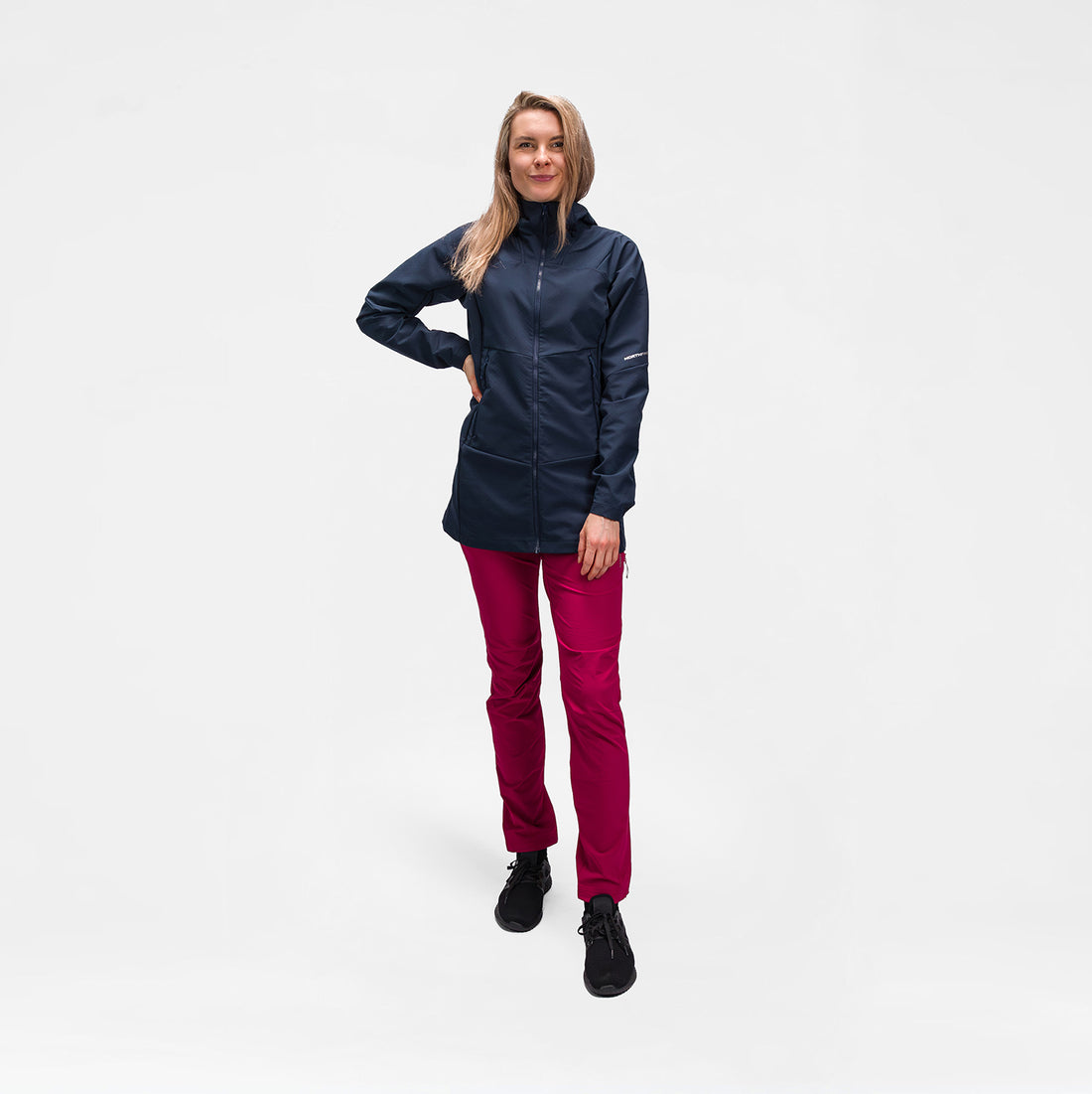 BU-6440OR women's trekking softshell long jacket 1L VAPENNA