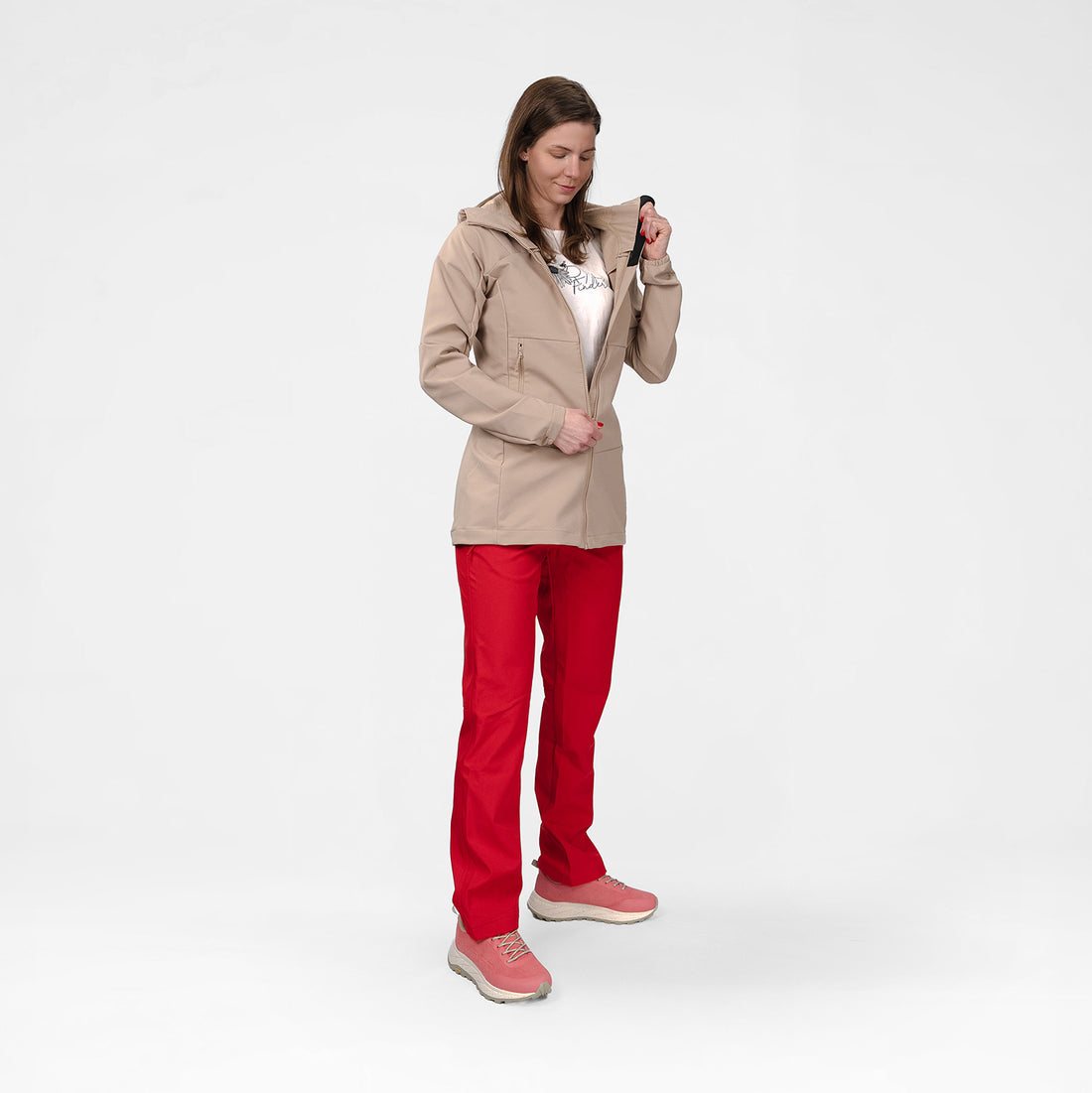 BU-6440OR women's trekking softshell long jacket 1L VAPENNA