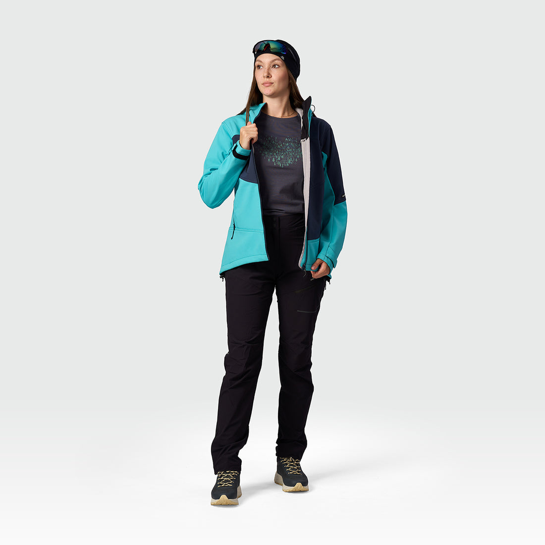 BU-6450OR women's outdoor hoody softshell jacket 3L TRIANN